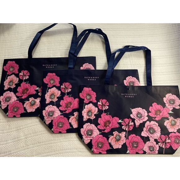Bath and Body Works 3 PEONY Large Tote Bags - Picture 2 of 9